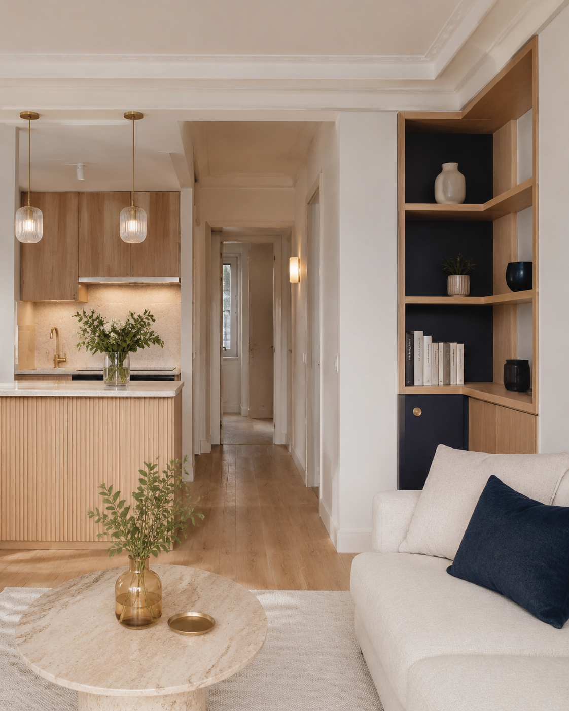 Intérieur rénové aux finitions chaleureuses et contemporaines